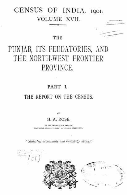 भारत की जनगणना, 1901 खंड-XVII